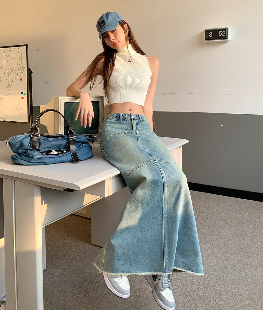 Women's Fashion Denim Skirt Slimming Sheath