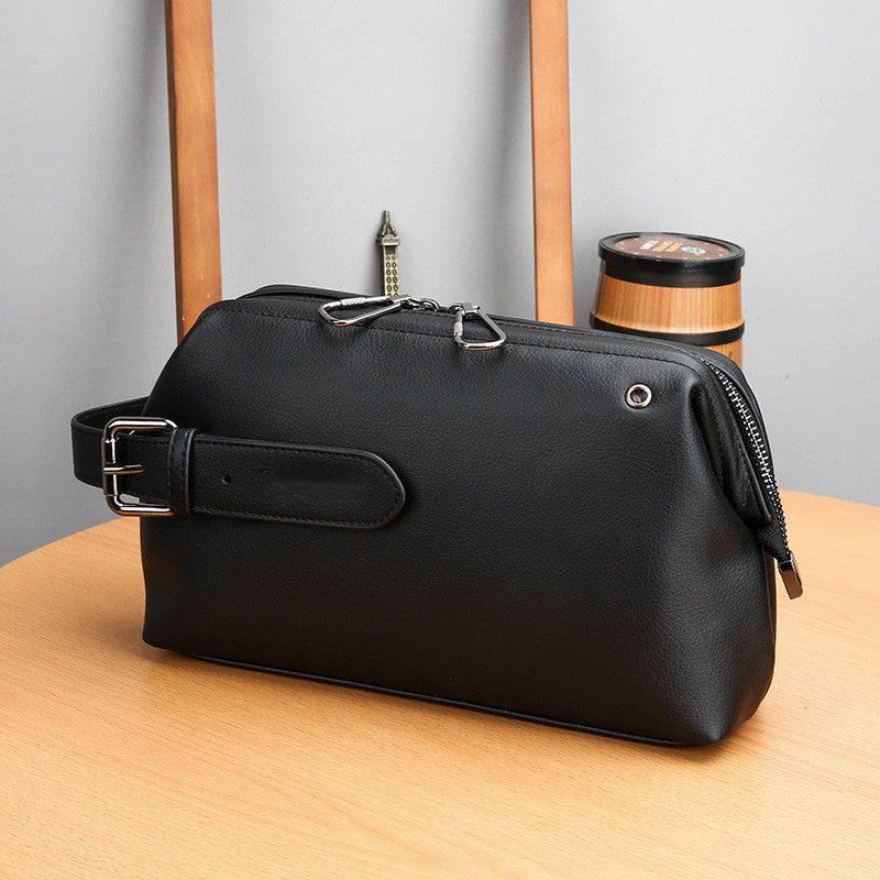 Large Capacity Business Casual Men's Soft Leather Handbag