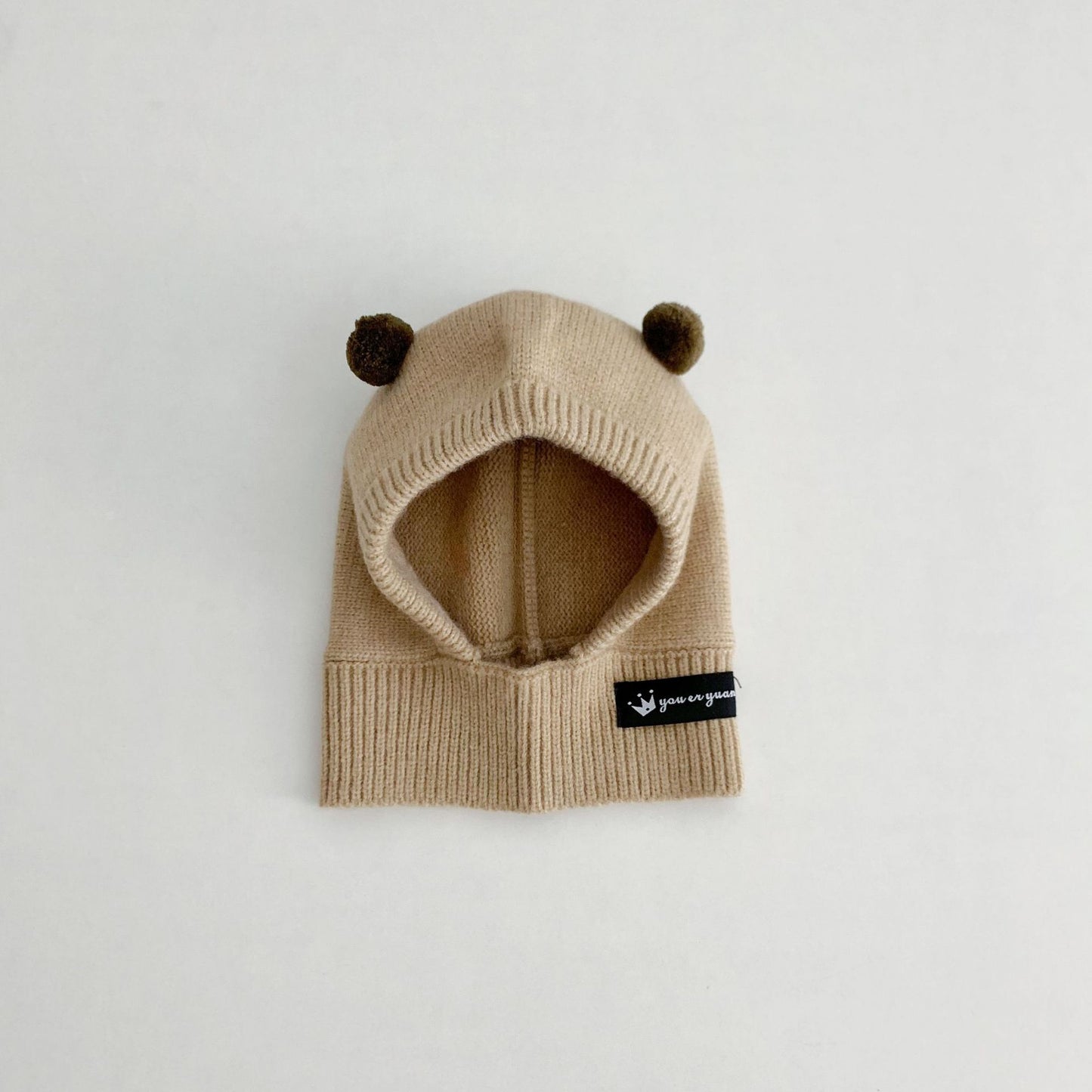 Baby Autumn And Winter Outdoor Keep Warm Knitted Scarf Integrated With Hat