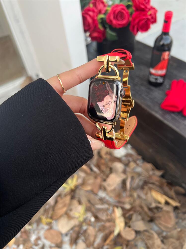 Læderarmbånd Nytårsrød Pige