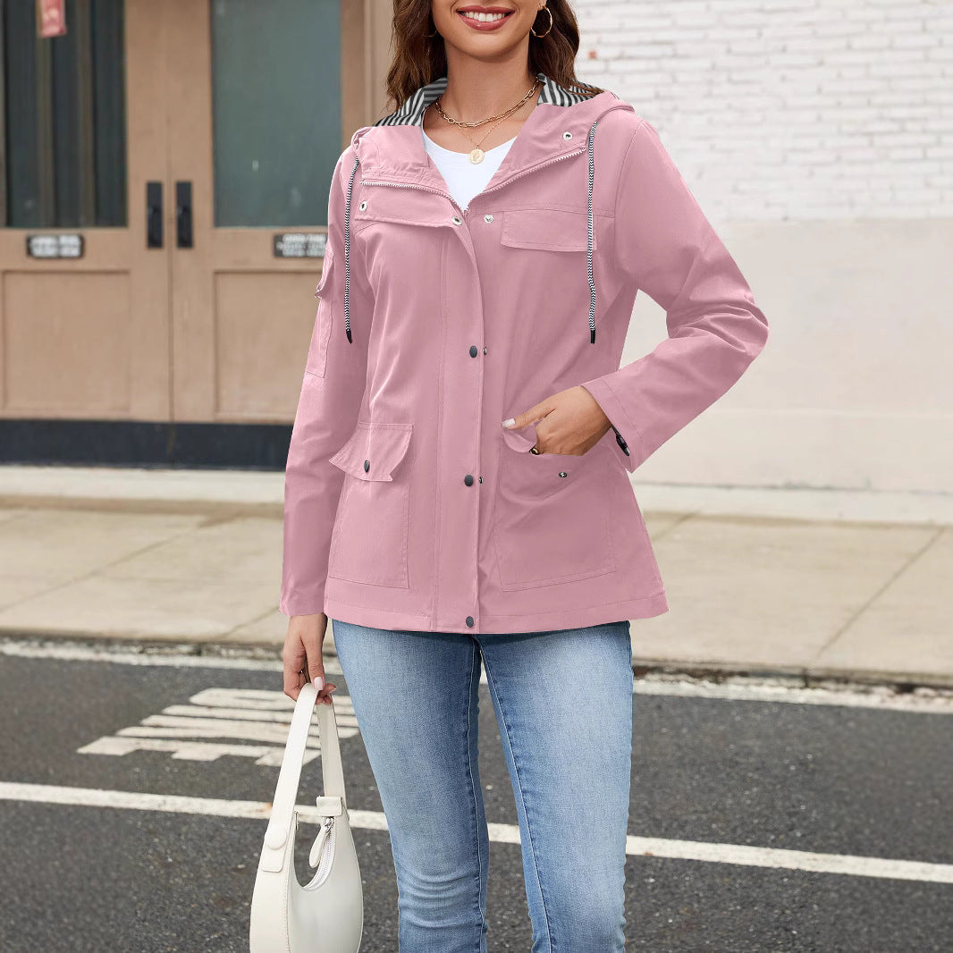 Casual Hooded Multi-pocket Windbreaker Coat Jacket Windproof