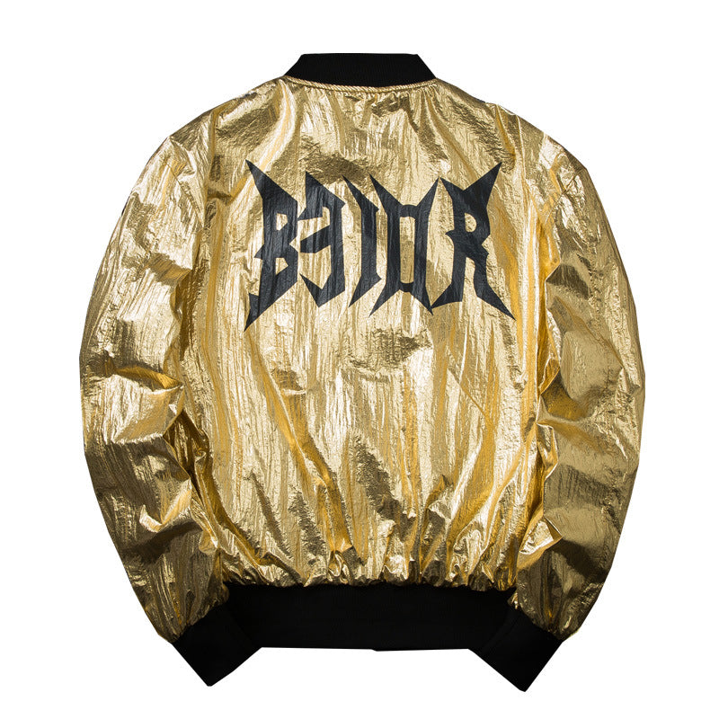 Double-sided wearing hip hop red man pilot jacket male Harajuku style trend baseball uniform