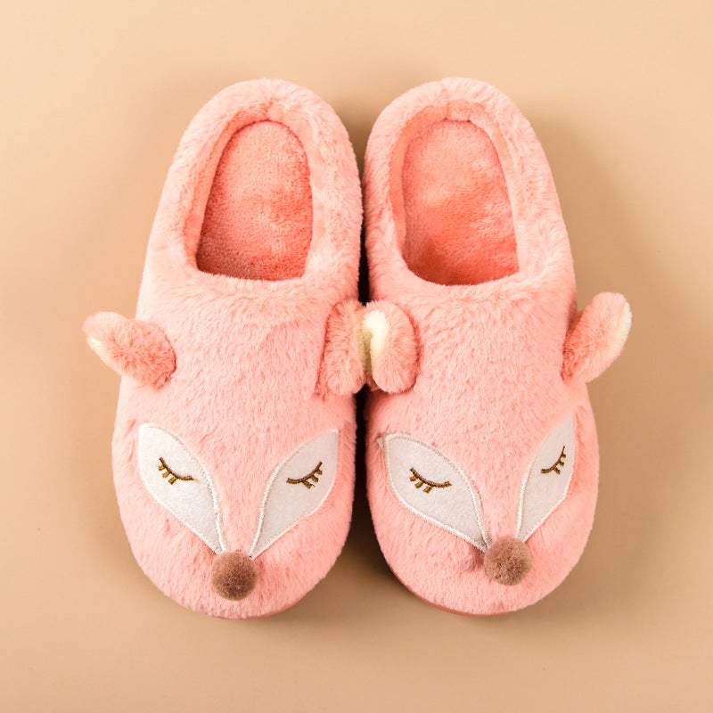 Fox cute house cotton slippers