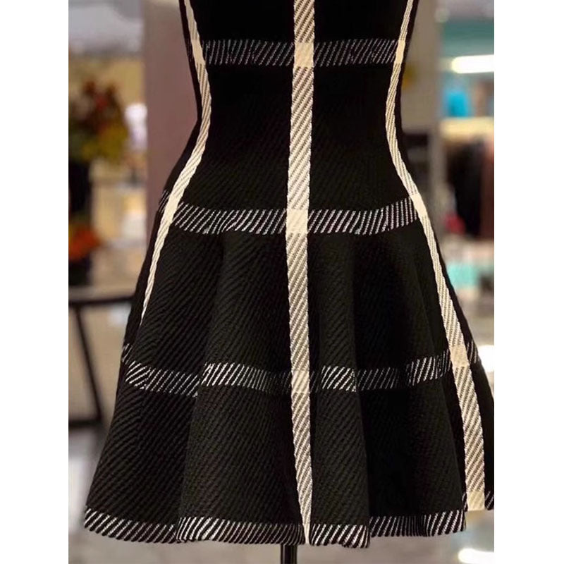 Womens Sleeveless Plaid Vest Dress