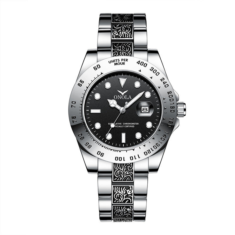 Men's steel band quartz watch