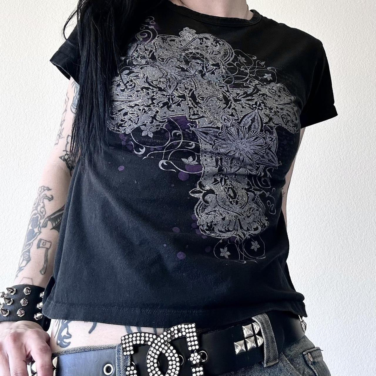 Womens Printed Short-sleeve T-shirt Top