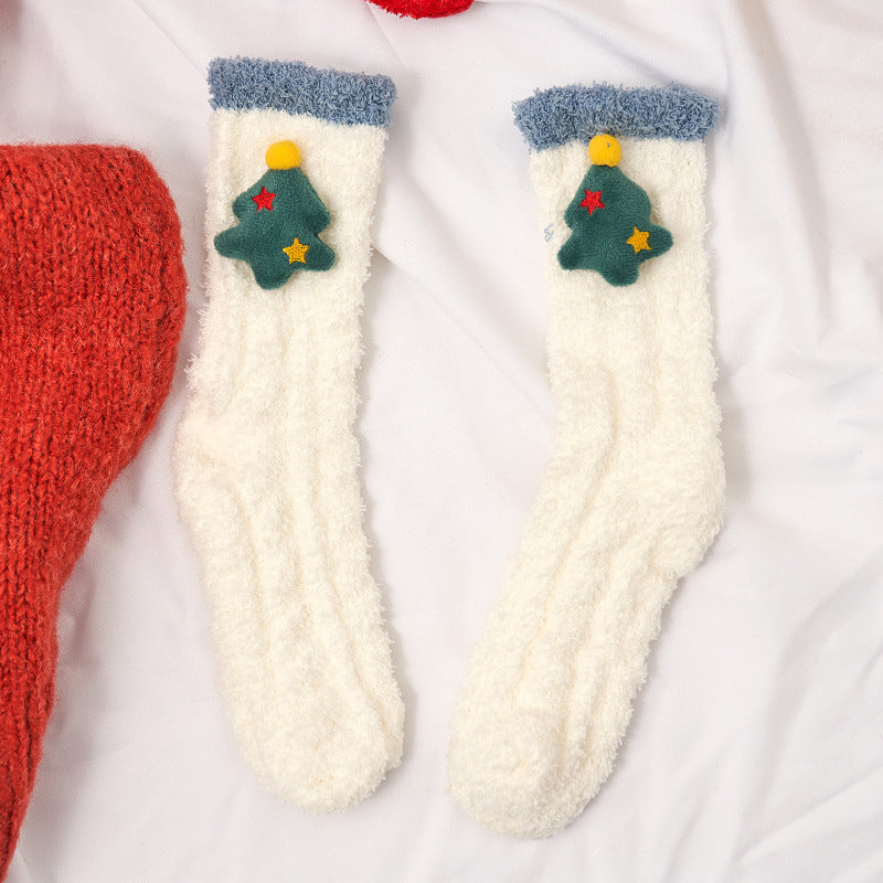 Coral Socks For Children In Autumn And Winter