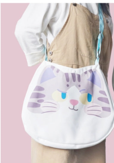 Japanese Cute Cat Head Big Bag Messenger Female Bag