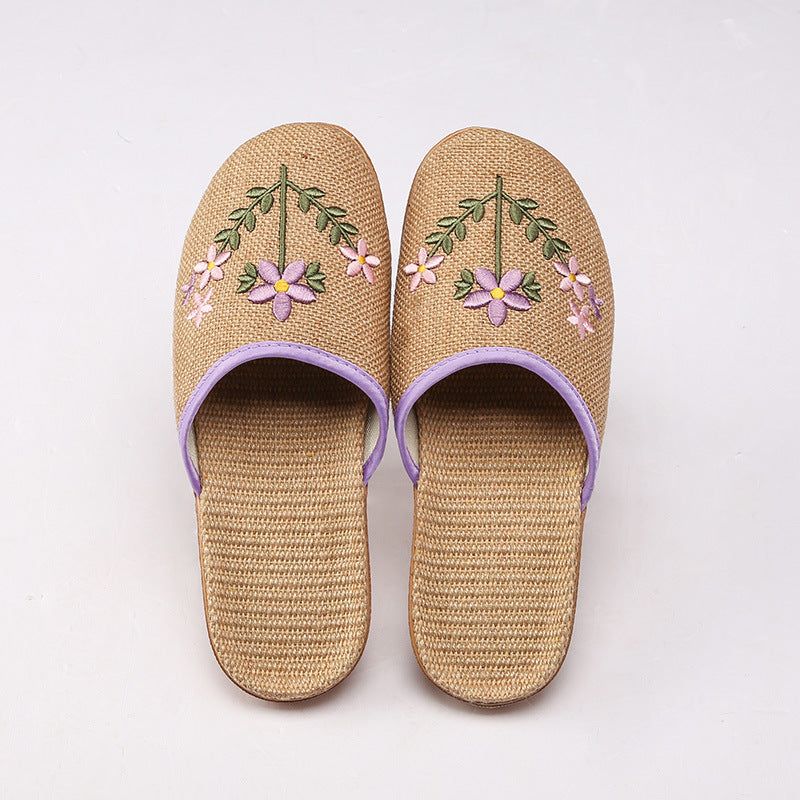 Linen Slippers Women's Home Indoor Non-slip Soft Bottom Cotton And Linen Thick