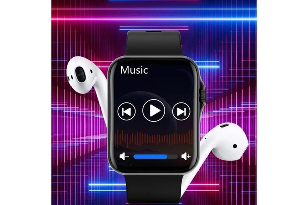 Women Smart Watch Full Touch HD Screen Smart Watch Sport Tracker Calling Smartwatch Heart Rate BP ECG with Music Playback Watch - Black Silicone