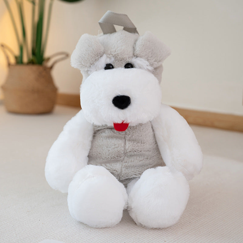 Creative Lovely Soft Cute Schnauzer Plush Backpack