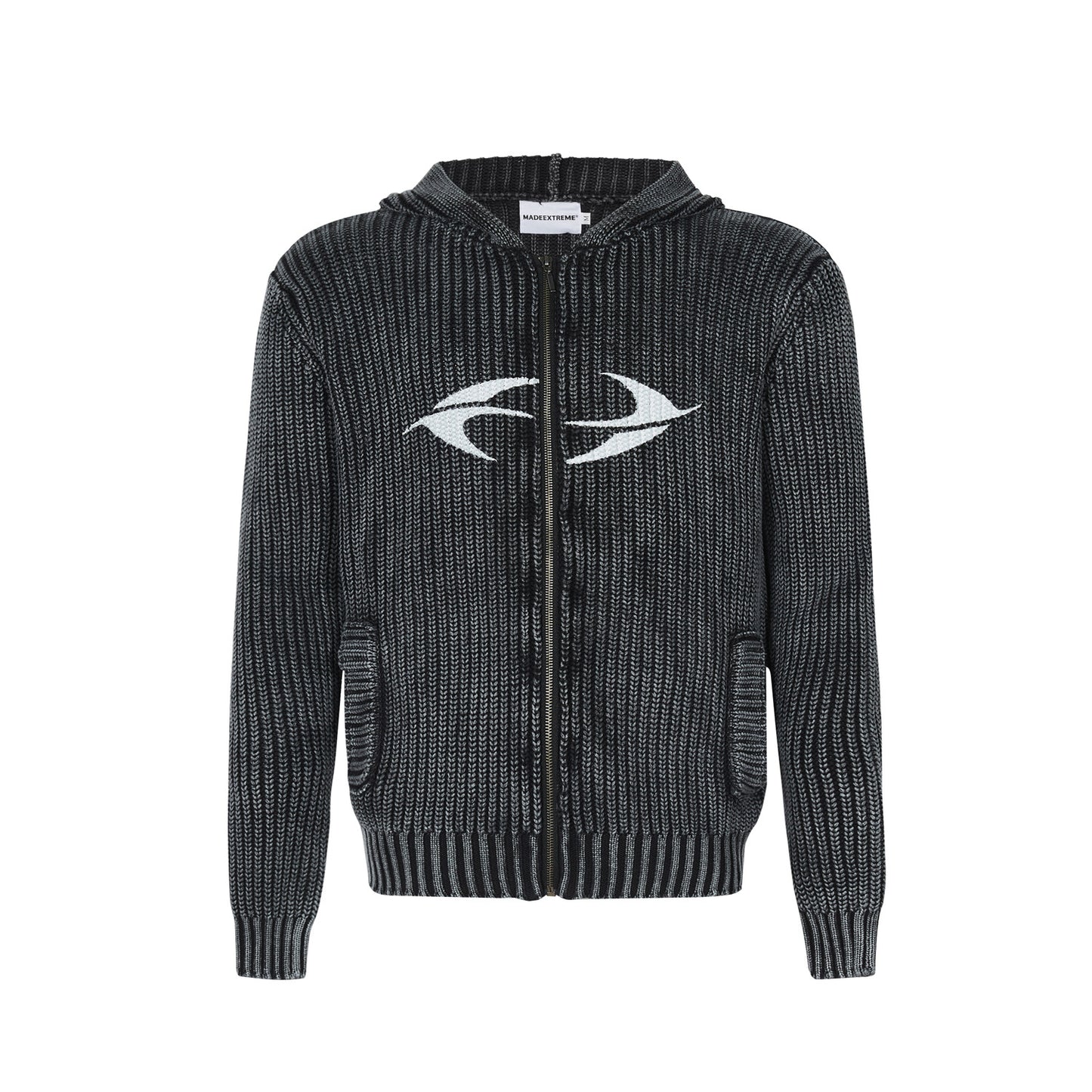 American Street Washed Distressed Printed Long-sleeved Hooded Sweater For Men And Women