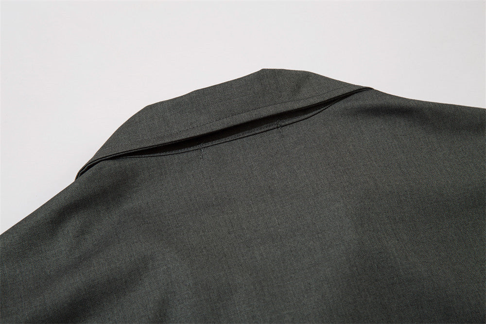 Spring And Autumn Lapel Zipper Shirt Coat
