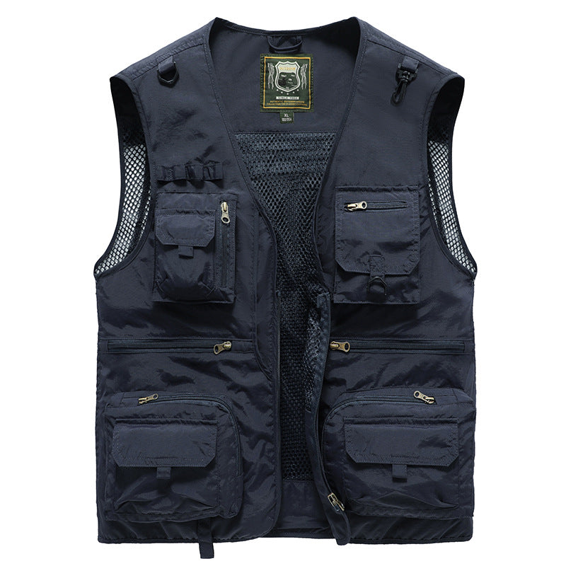 14 Pockets Summer New Men US Tactical Hiking Fishing Vest Mens Photographer Waistcoat Mesh Cargo Sleeveless Jacket Tool Vest