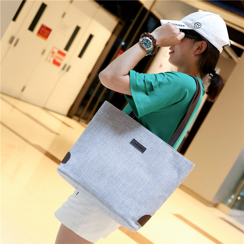 Splice One Shoulder Handbag Woven Casual Mommy Bag Women's Bag