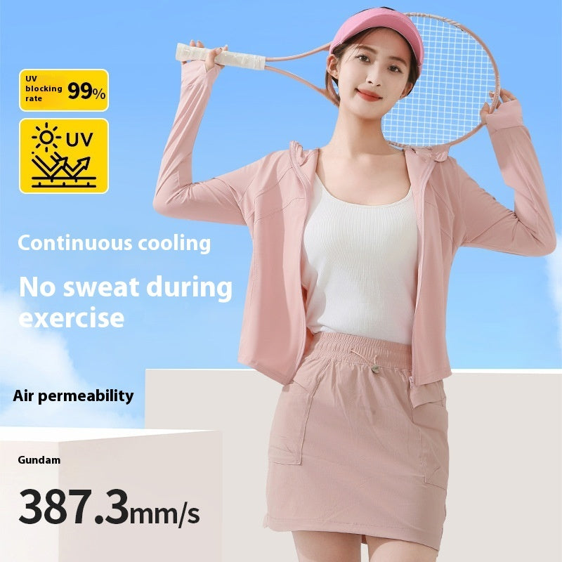 Sun Protection Clothing Thin Slim Stand Collar UV Protection Yoga Clothes