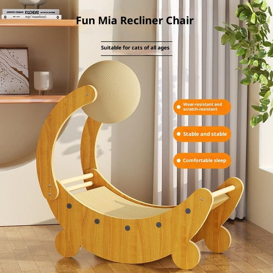 Moon Boat Shape Grinding Paw Chasing Ball Cat Scratch Board