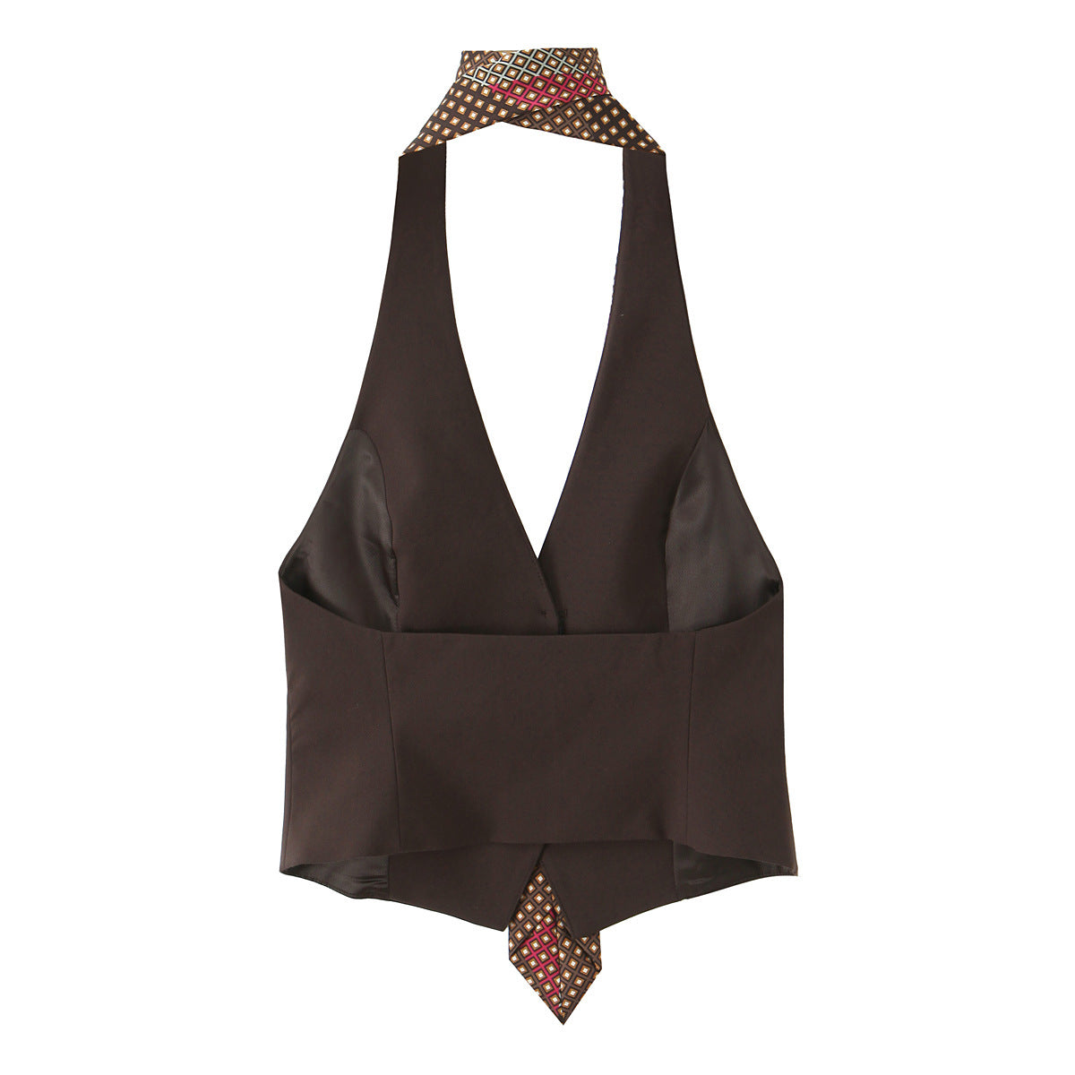 Women's Tie-clip Necklace Vest Top