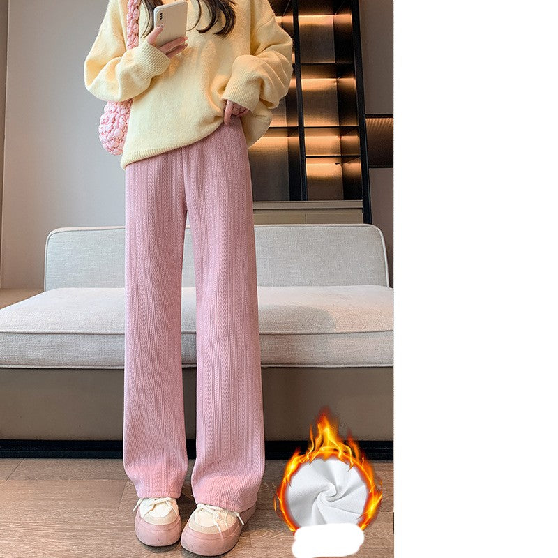 Autumn And Winter Plus Fleece Slim Loose Women's Pants