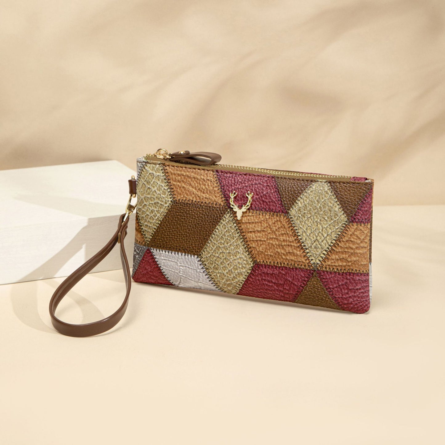 Women's Retro All-Match Trendy Color-Block Clutch Bag
