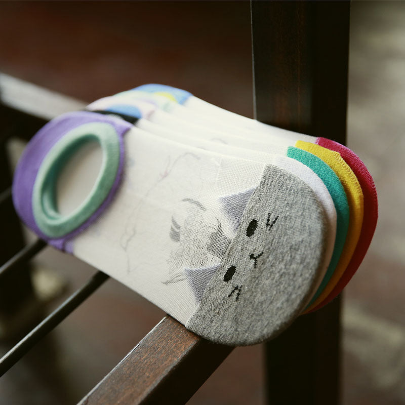 Creative Cute Cat Glass Silk Invisible Socks