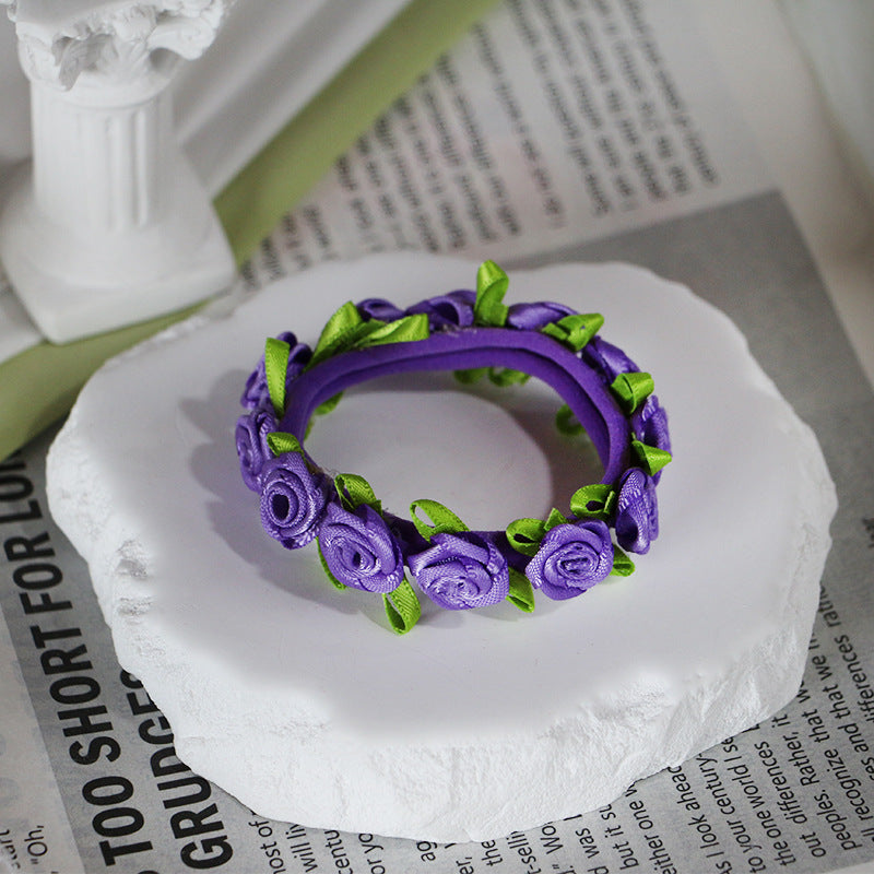 Floral Towel Hair Ring For Women