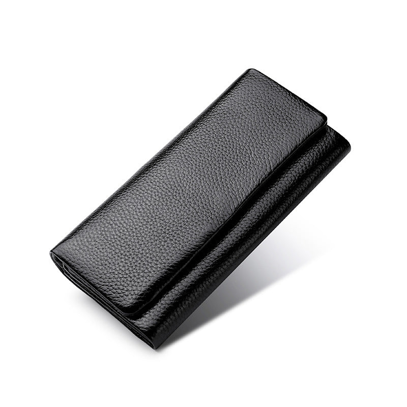 Ladies Wallet In Lychee Pattern Head Layer Cowhide