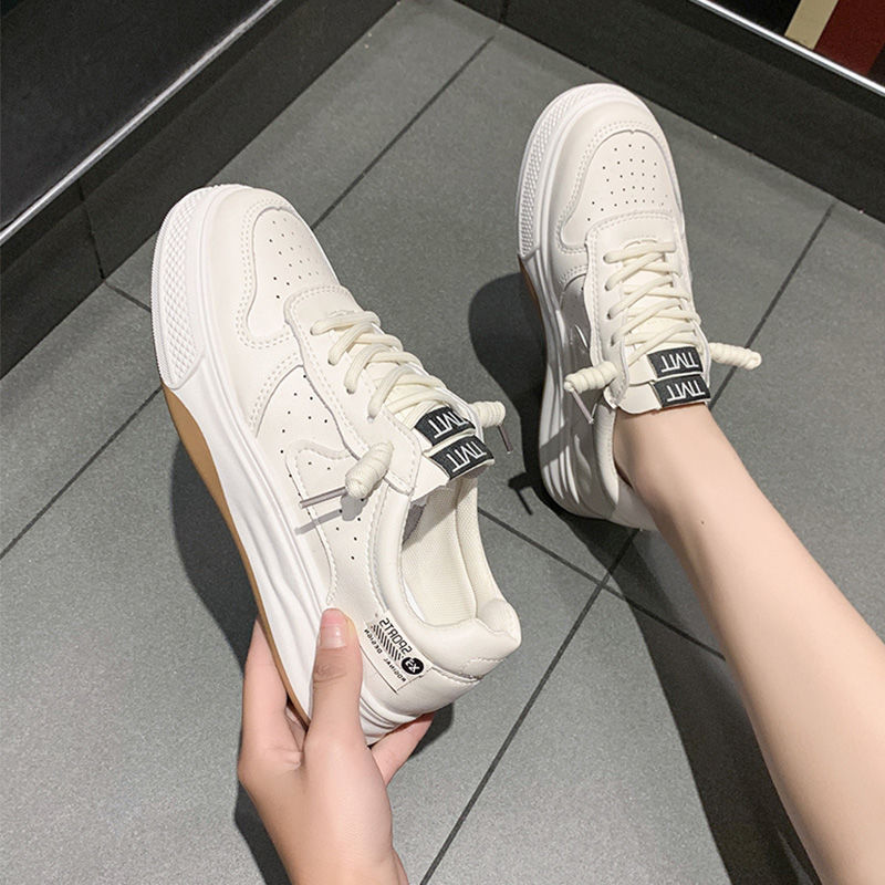 Spring And Autumn Flat Platform White All-matching Casual Sports White Shoes Board Shoes