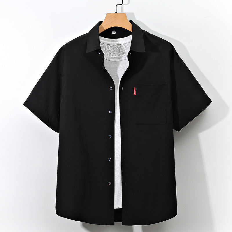 Men's Short Sleeve Shirt Youth Fashion Simple Plus Size