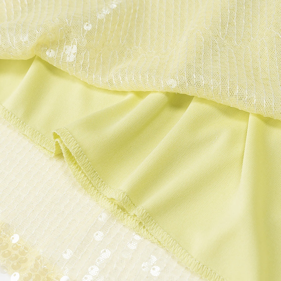 Candy Color Heavy Work Sequin Short Skirt
