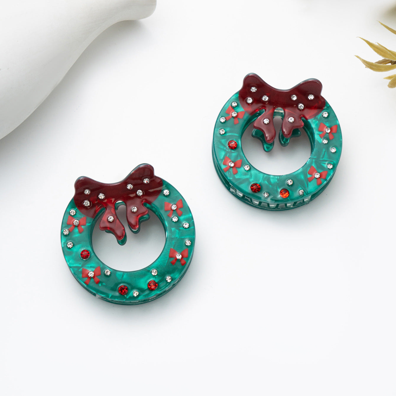 Christmas Series Diamond Studded Cartoon Christmas Wreath Headband