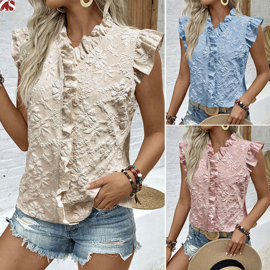 Stylish Minimalist And Relaxed Fit Womens Short Sleeve Top