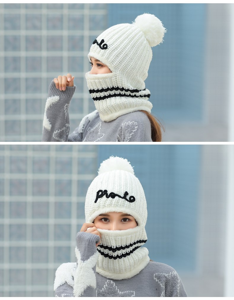 Women's Winter Windproof Fleece Warm Knitted Hat