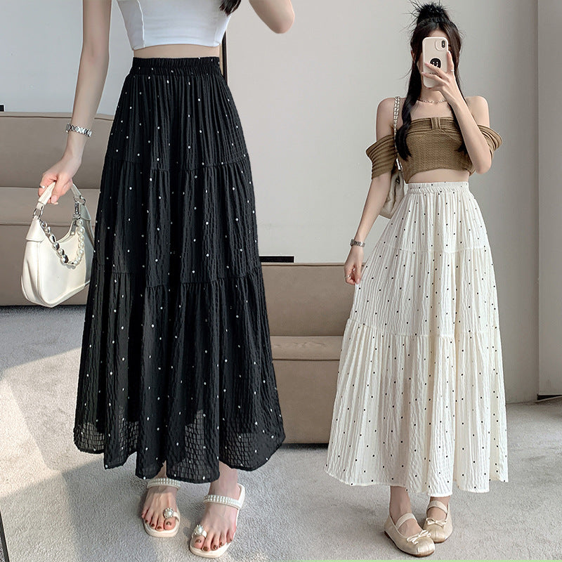Stitching Ballet Style High Waist A- Line Skirt