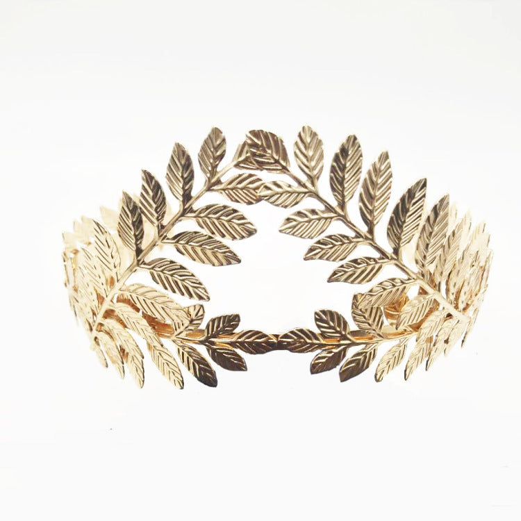 European And American Metal Leaf Headband Baroque Leaves