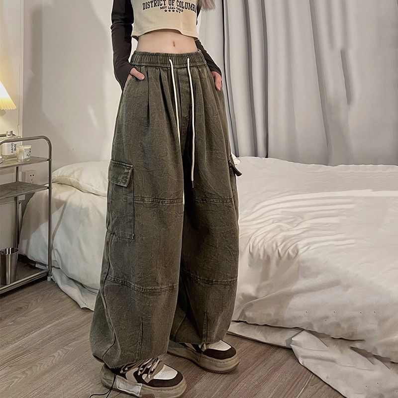Vintage Cargo Pants Female Autumn Cotton