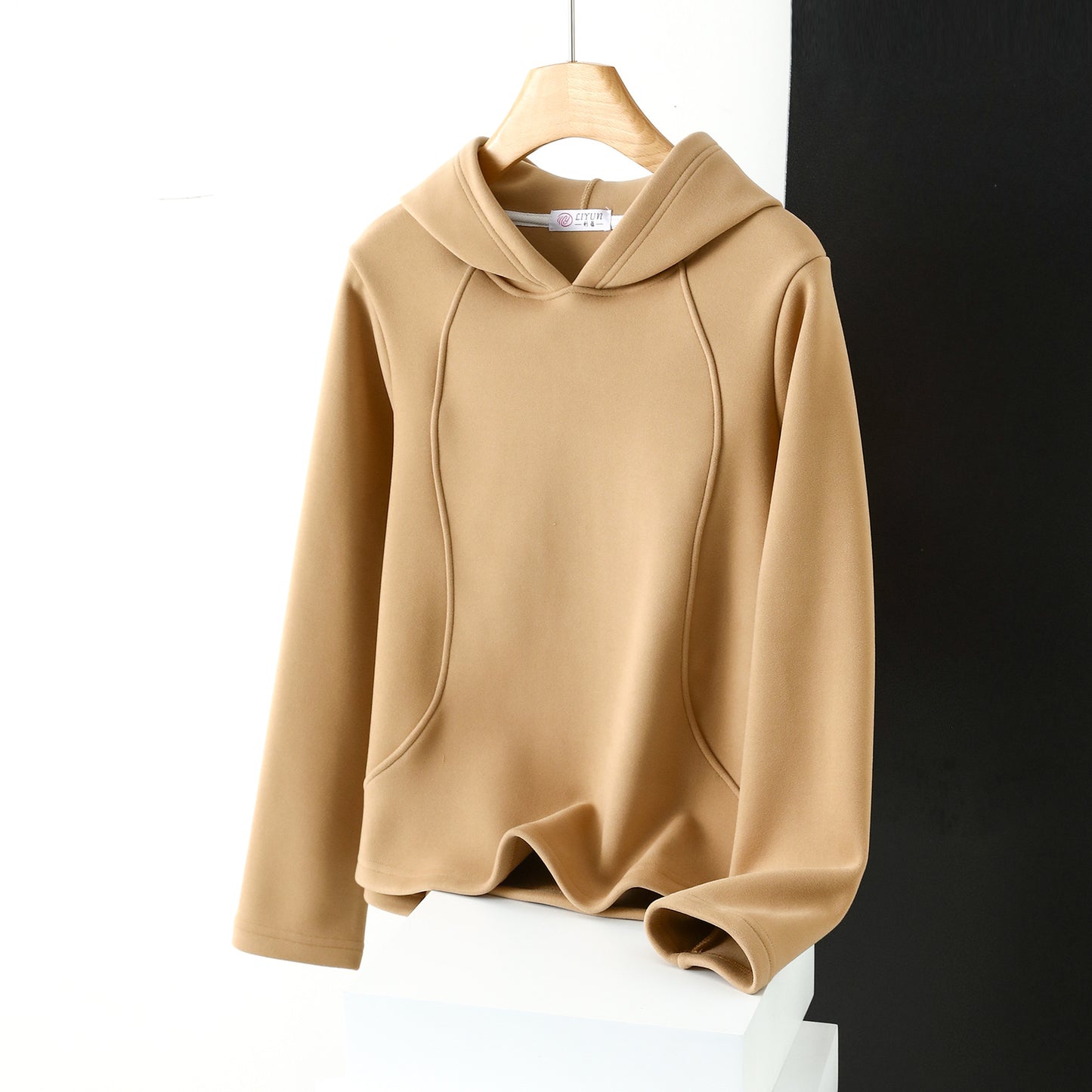 Windbreaker Women's Hoodie Solid Plush And Thicken