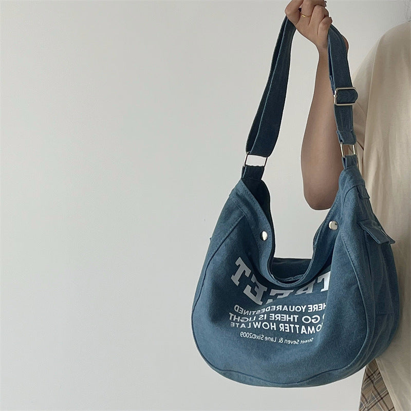 Korean Version Denim Canvas Crossbody Bag