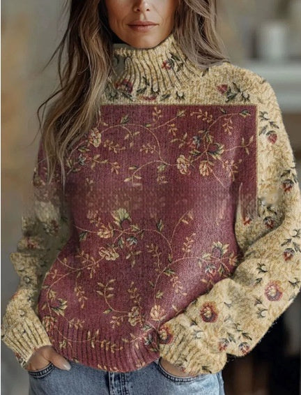 Casual Hooded Cardigan With Abstract Print