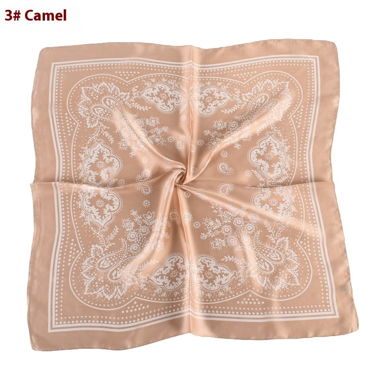 Vintage Paisley Flower Satin Plain Scarf