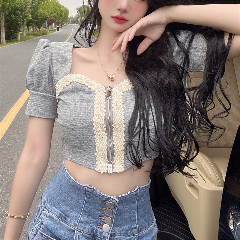 French Temperament Short Design Small Chic Top