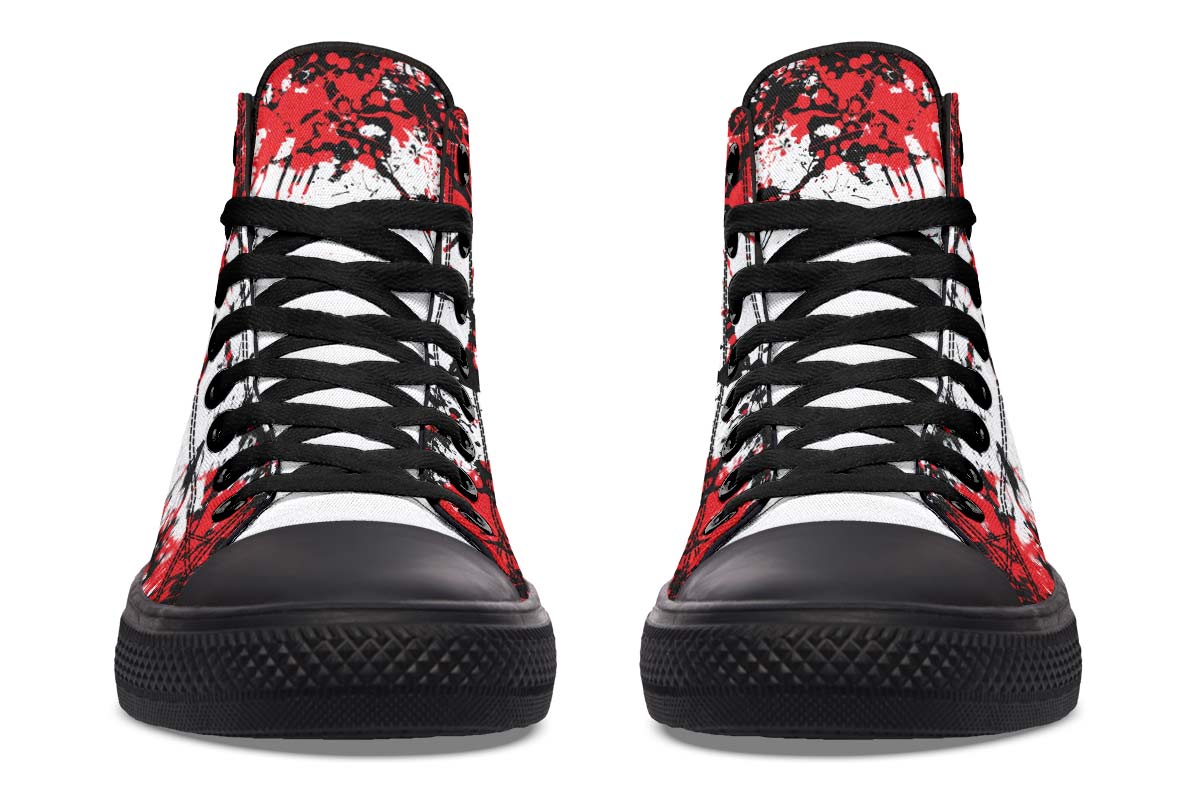 Men's And Women's Fashion Color Printing High-top Canvas Shoes