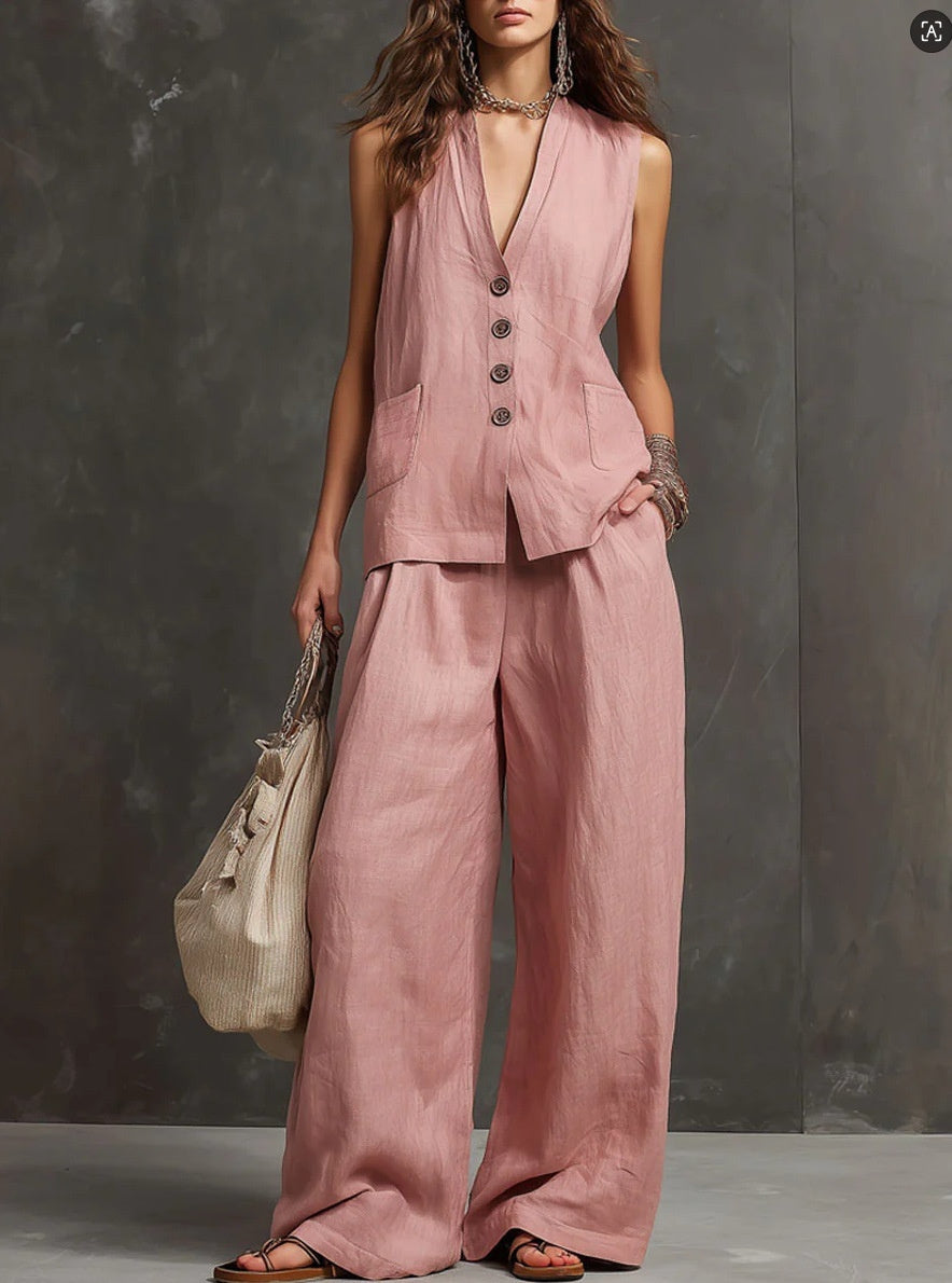 Seasonal Laid-back Linen Suit