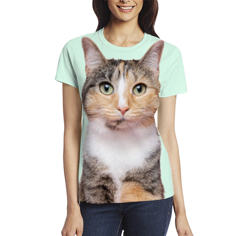 Creative Personalized 3D-printed Casual Womens Short-sleeve Top