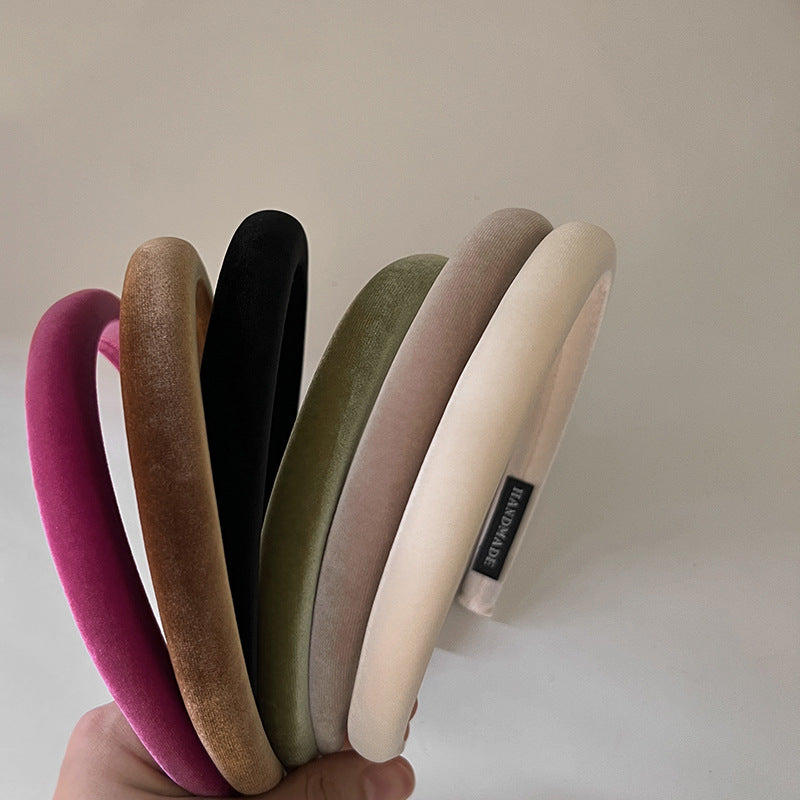 Headband High-grade Velvet Increased Skull Top Retro Thin Edges