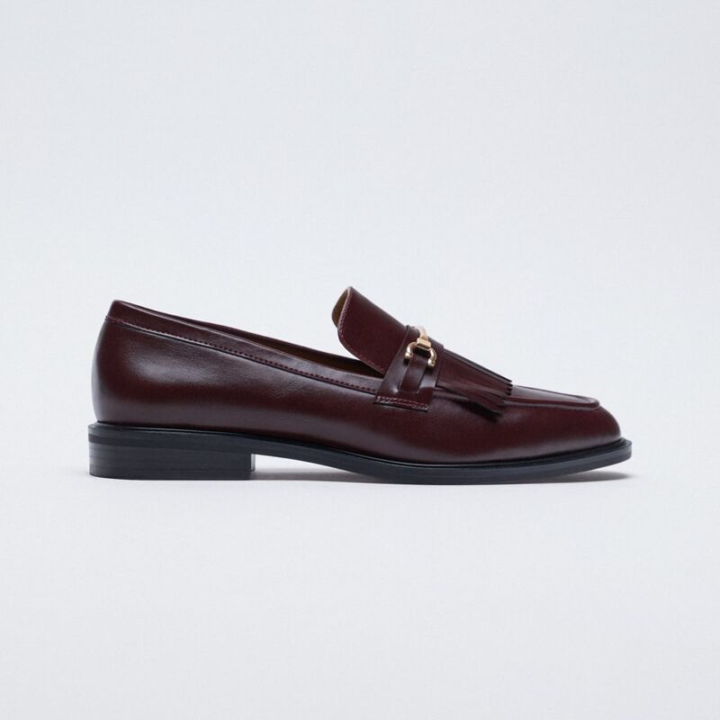 Flat-heel Brown Leather Solid Color Round Toe Low-top Commuter Shoes