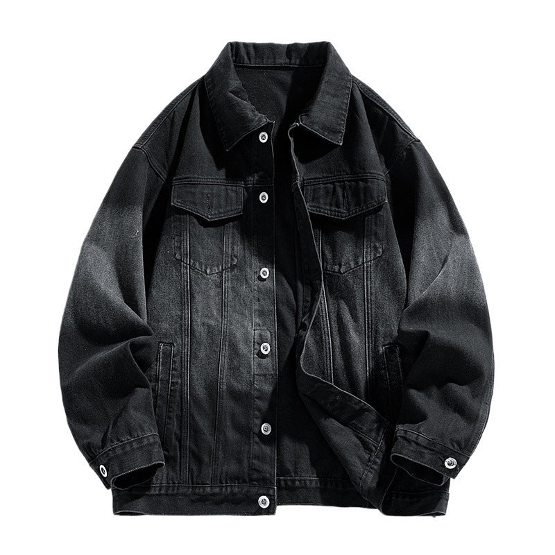 Retro denimjakke til mænd med løs pasform