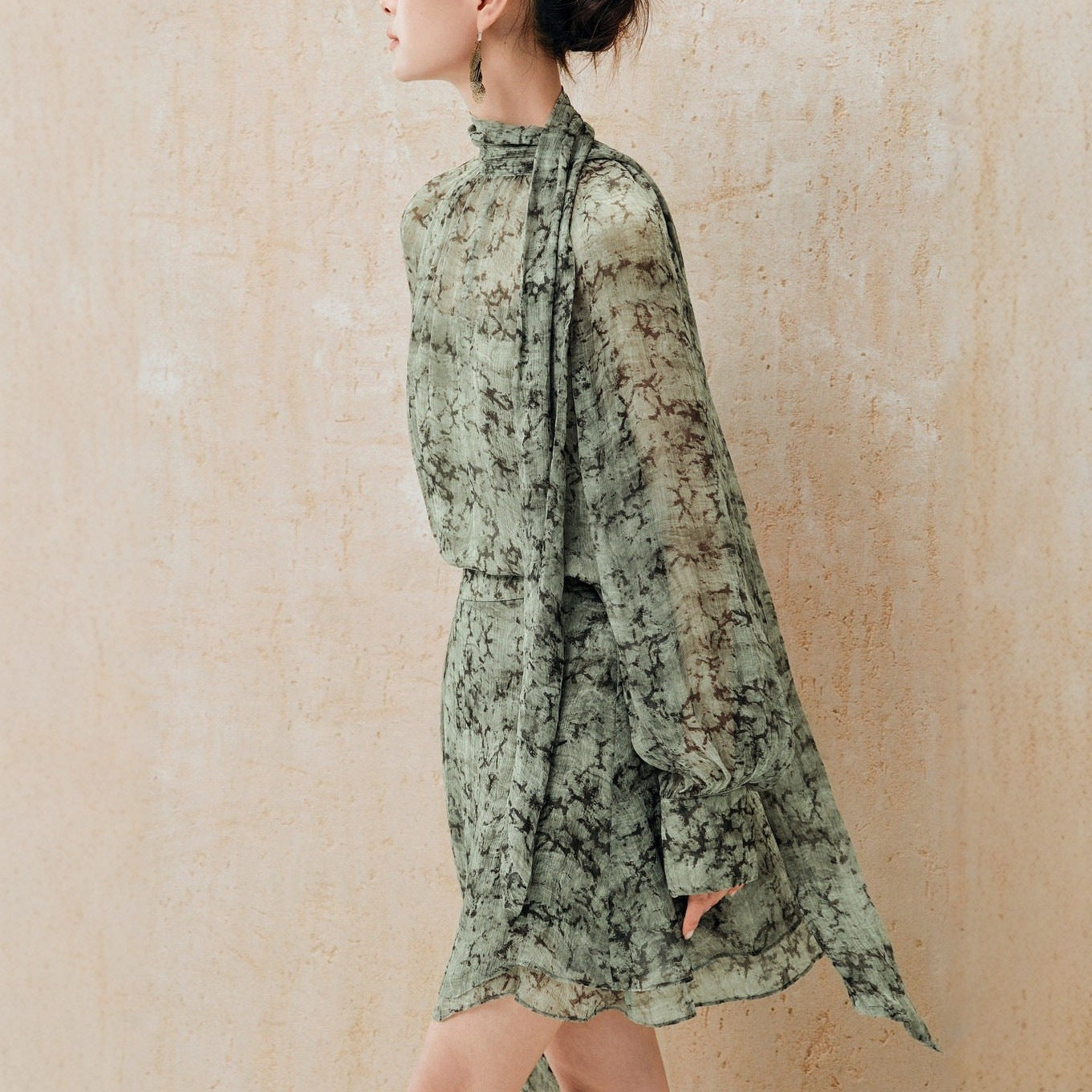 Printed Top And Asymmetrical Skirt Set For Women