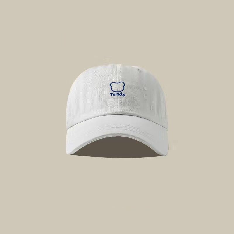 Bear Embroidery Peaked Cap Female Casual Breathable Sun Hat