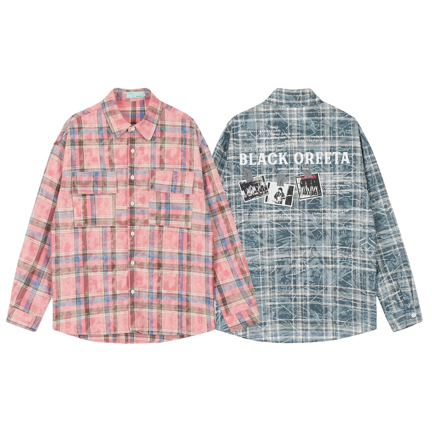 Plaid Autumn Loose Couple Shirt Coat